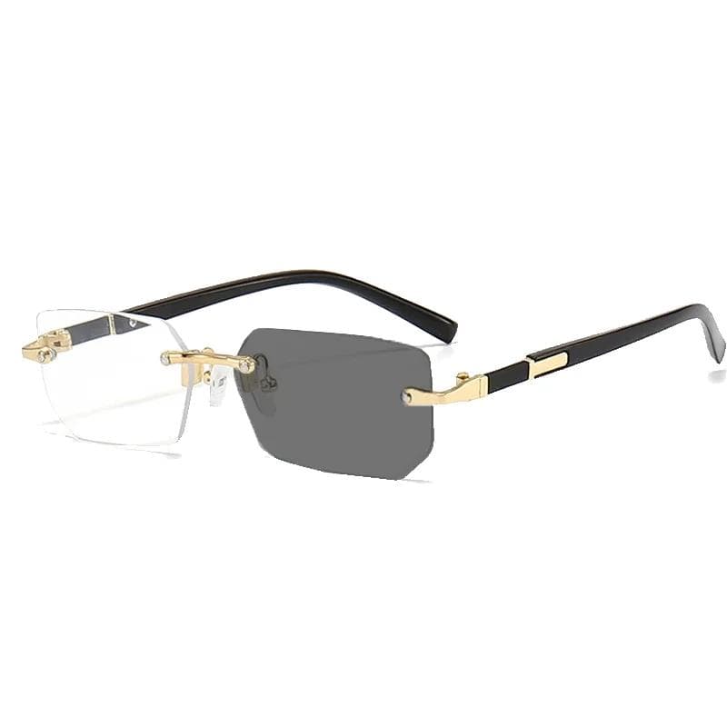 Frameless Photochromic Presbyopia Glasses UV Protection Unisex Far Sight Eyeglasses 0 To +4 0 Business Cut Edge 2