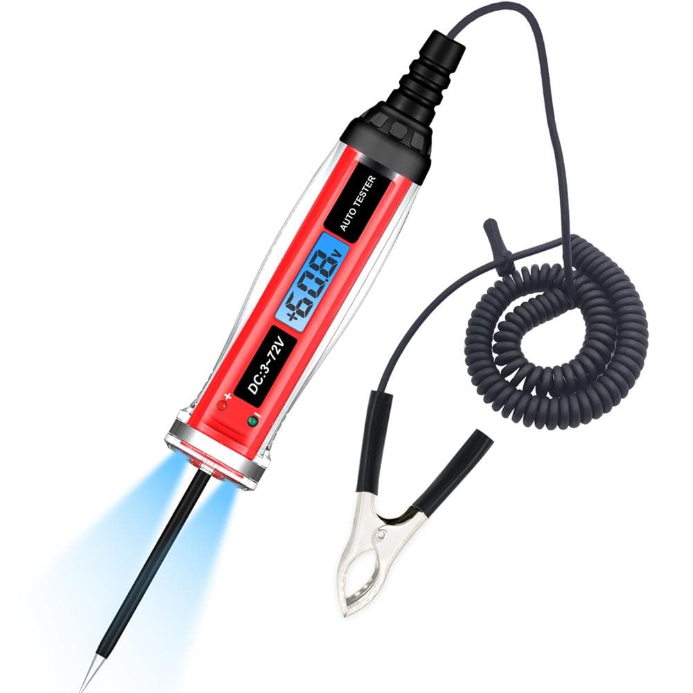 Electrical Test Pen Bipolar Automotive Wiring Tester Digital LCD Automobile Power Tester 372V Car multicolour