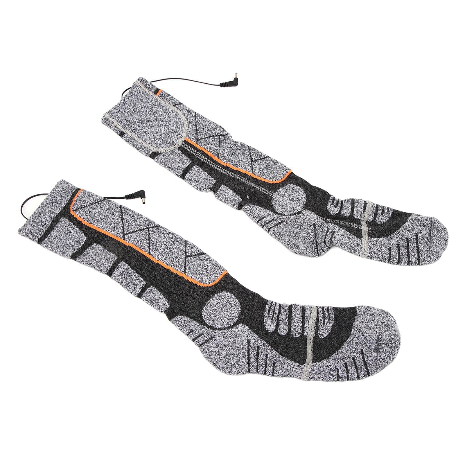 Heated Socks 3 Speed Cotton Elastic Unisex Dark Gray Battery Powered Winter Socks for Camping