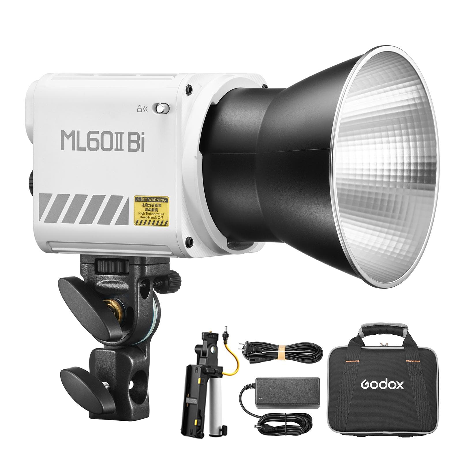GODOX ML60II Bi Kit 70W Video Light Kit Bi-Color Photography Light 2800K-6500K Dimmable CRI more than 96 with US Plug black