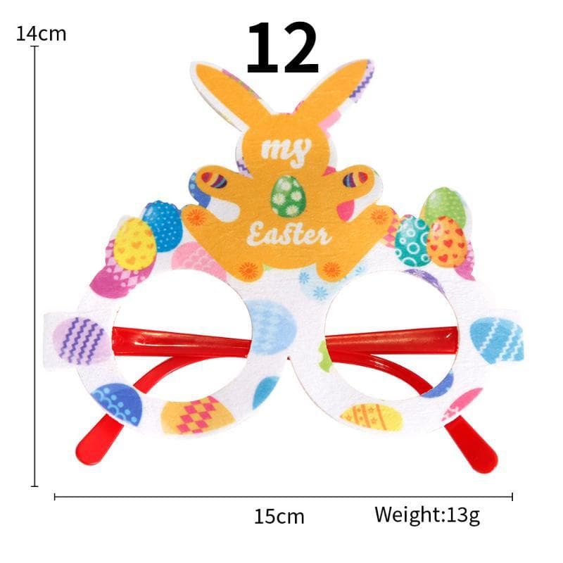 1PC Easter Party Glasses Different Styles Dress Up Bunny Eggs Glasses Holiday Party Decoration Supplies for Adult Children ZH Style 12 multicolour
