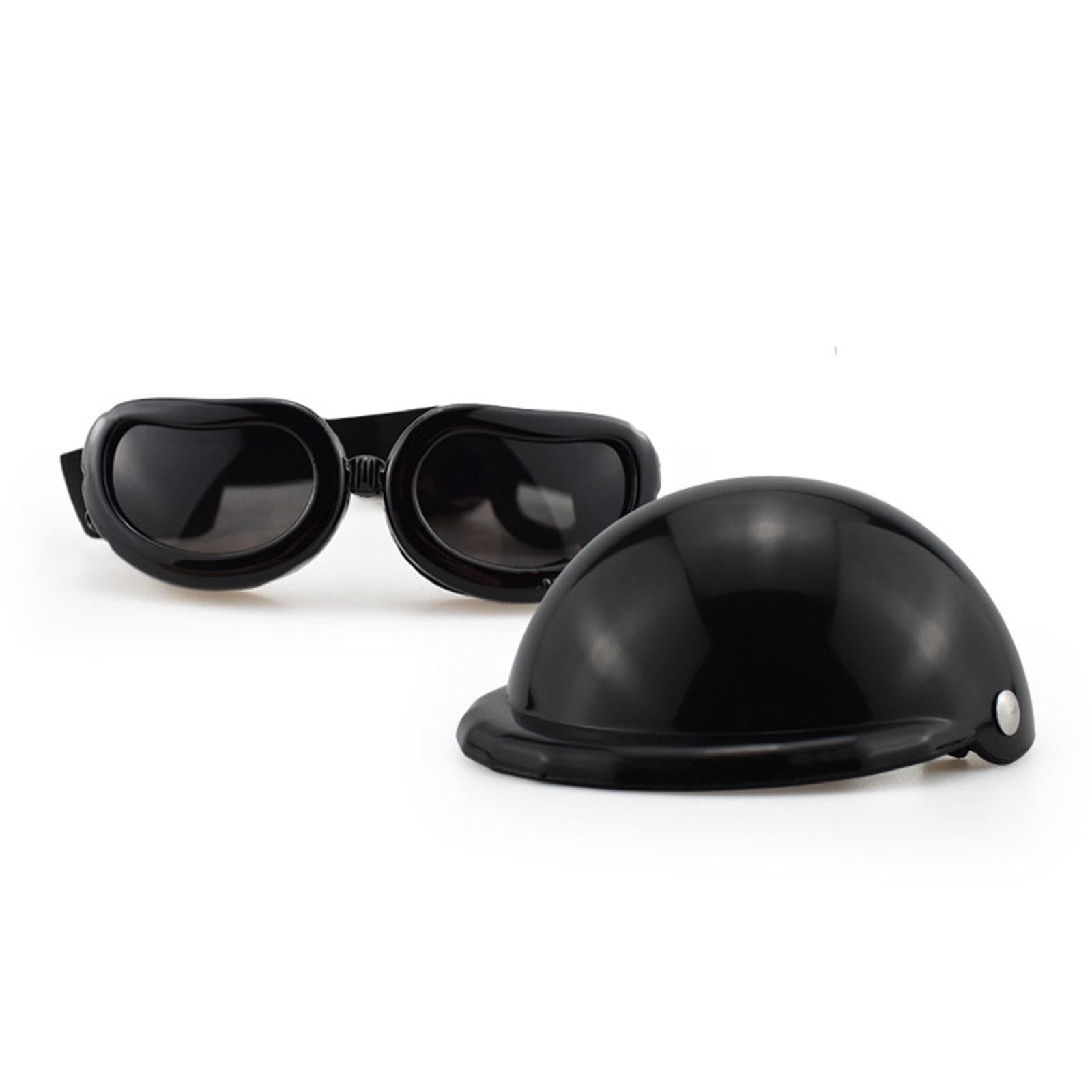 Pet Helmet Black Fall Resistant Dog Cat Motorcycle Helmet for Outdoor