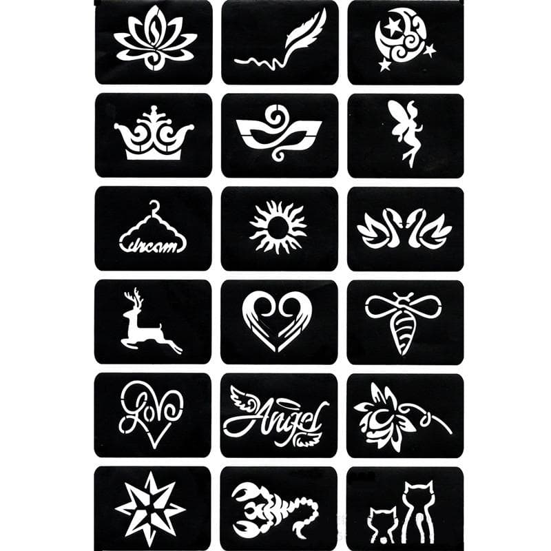 Tattoo Stencils for Temporary Tattoo Stencils for Decoration Drawing Painting Multiplechoice Flower Arrow Letter Tattoo Supplies