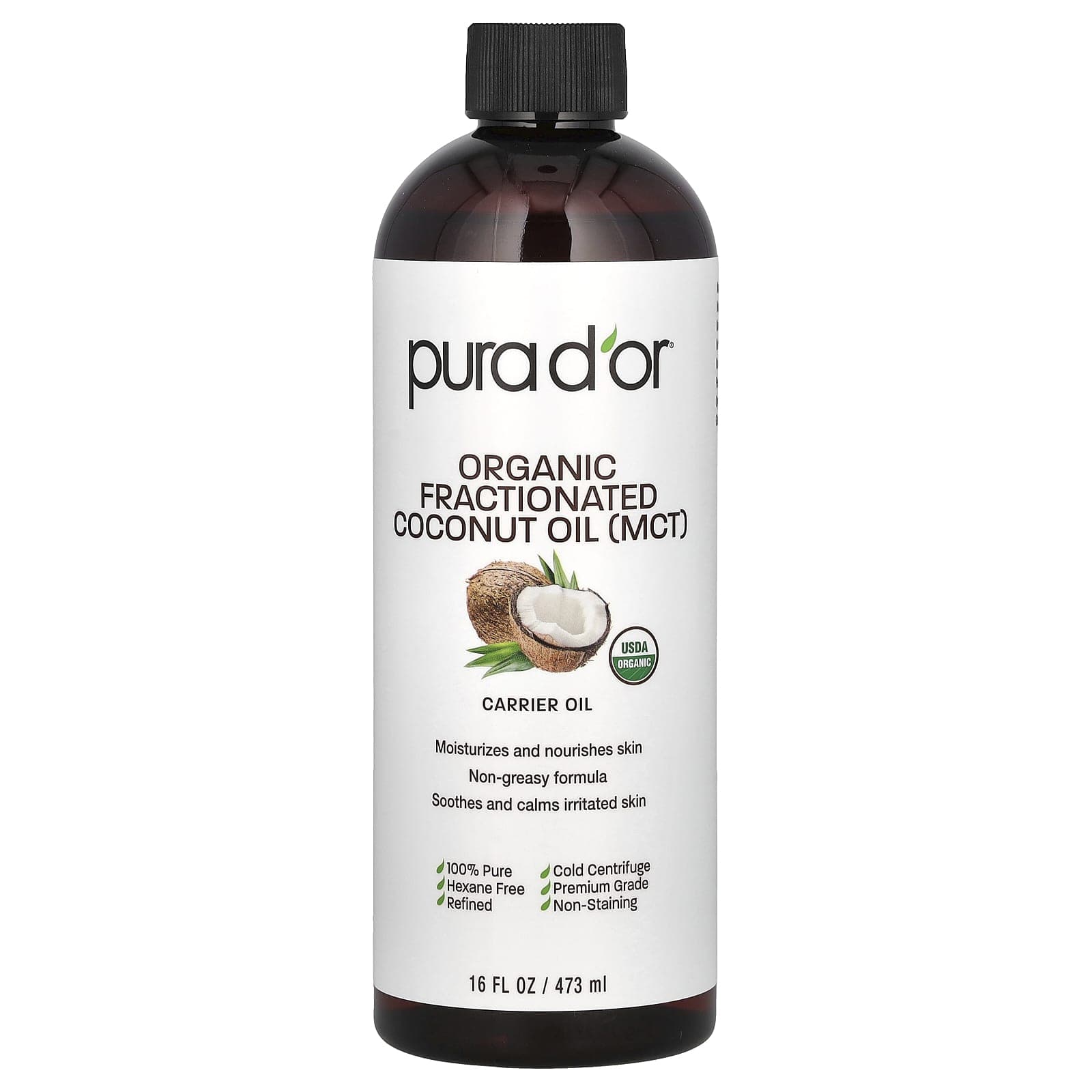 Pura D'or, Organic Coconut Oil (MCT), 16 fl oz (473 ml)