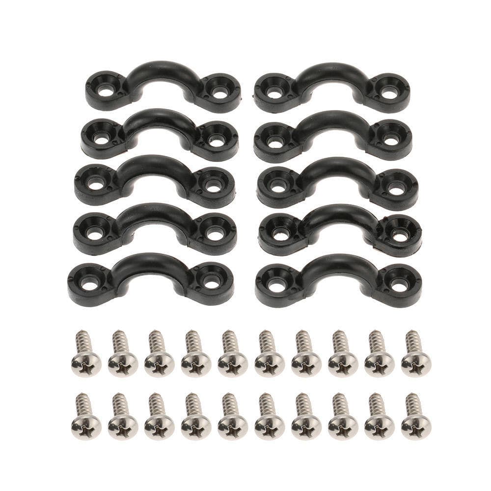 10pcs Nylon Bungee Deck Loops Tie Down Pad Eye with 20 Screws for Boat Kayak Deck Rigging Kit
