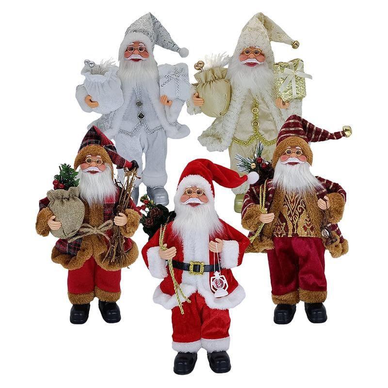Cross-border new Santa Claus doll Christmas decorations standing children s toys gift ornaments gold