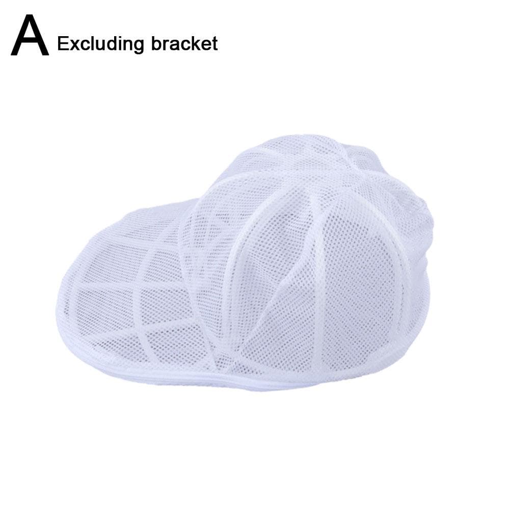 Washing Machine Hat Wash Protector Cap Cleaner Laundry Bag Small Clothes Wash Bag Anti-Deformation Mesh Organizer Zip Bags white