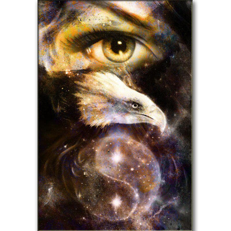 5D DIY Full Round Diamond Painting Animal Eagle Embroidery Eyes Cross Stitch Diamond Painting 20X30CM