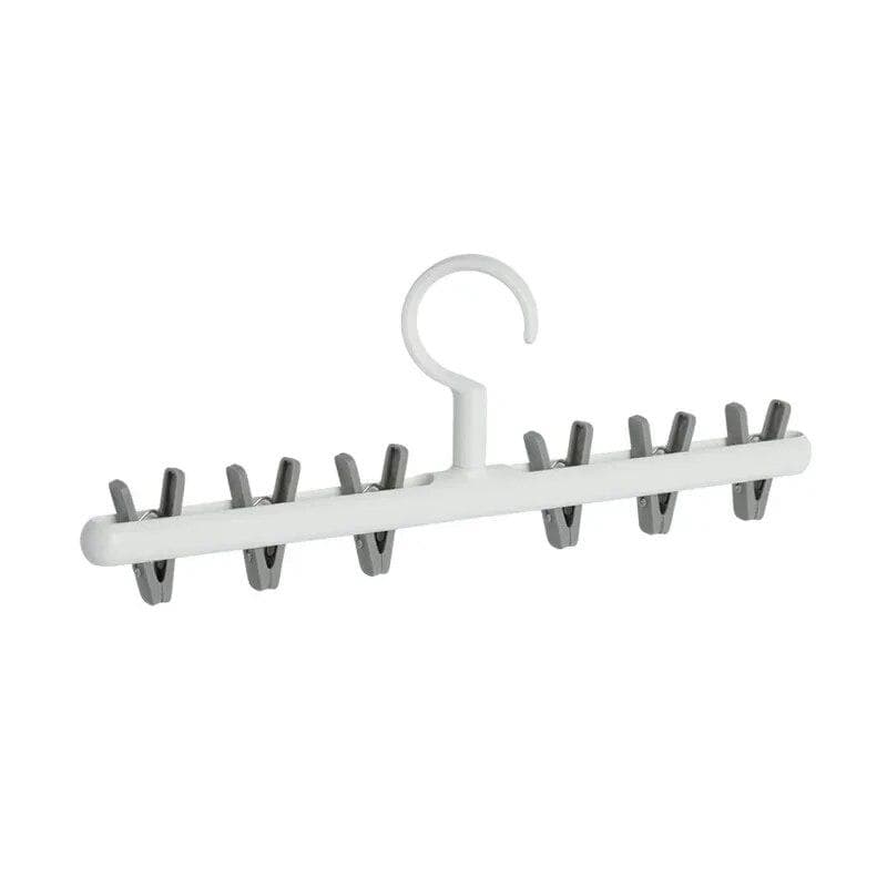 6 Clips Hats Socks Organizer Rack Hanging Peaked Cap Scarf Storage Rack Hanger Multifunctional Closet Wardrobe Storage Holder grey