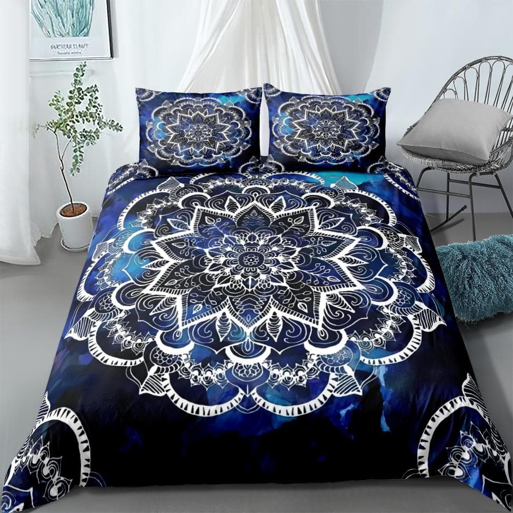 Baroque Mandala Vintage Mansion Duvet Cover Set King Queen Double Full Twin Single Size Boys Bed Linen Set US Queen(228x228cm)