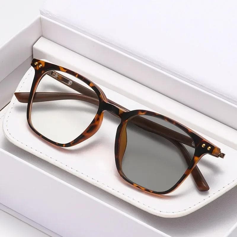 Men's Oversized Photochromic Myopia Glasses Blue Light Blocking Ultra-light Eye Protection +4 0 Fashion Frames 0