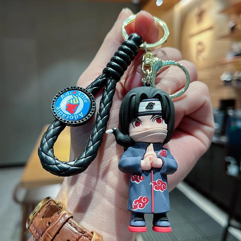 New Naruto Kakashi Naruto Sasuke 3D Cartoon Doll Car Keychain Pendant Gift 3