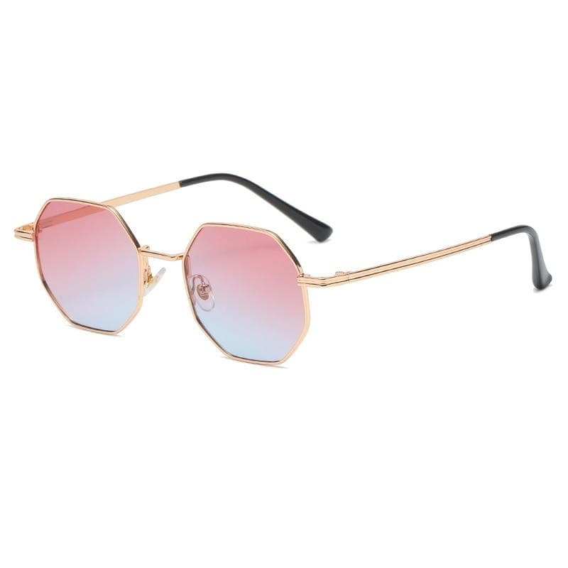Polygon Metal Women Sunglasses Vintage Fashion Sunglasses Men Luxury Brand Design Sun Glasses purple