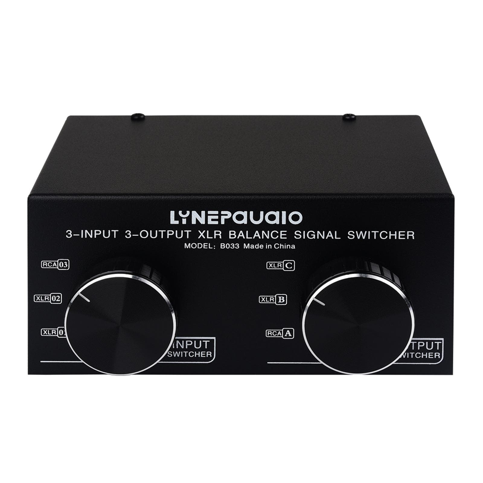 3 Input to 3 Output Fully Balanced XLR Signal Passive Stereo Selector Switch Switcher / Balanced black
