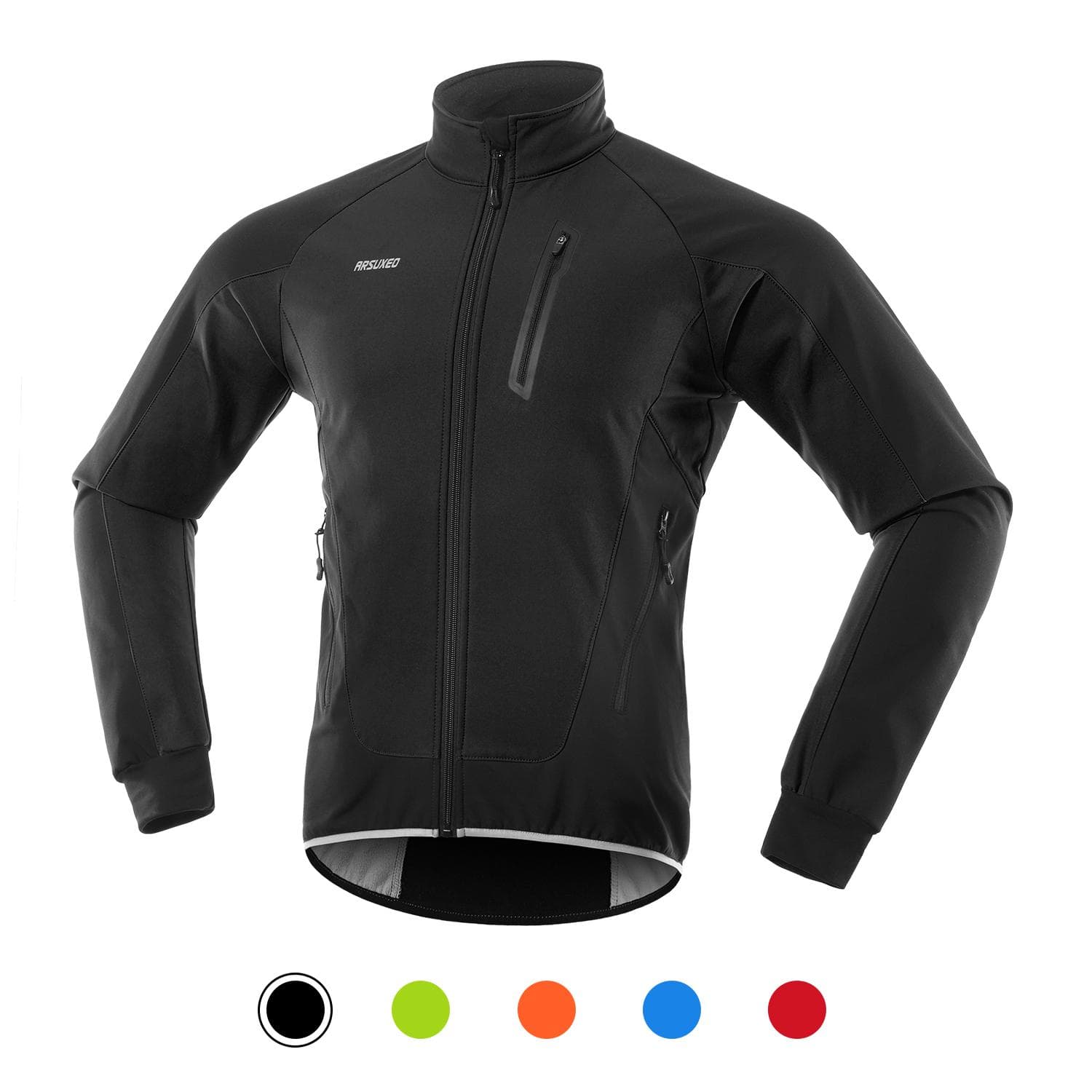 Men Cycling Jacket Waterproof Windproof Thermal Fleece Bike Jersey MTB Bicycle Riding Running XXL black