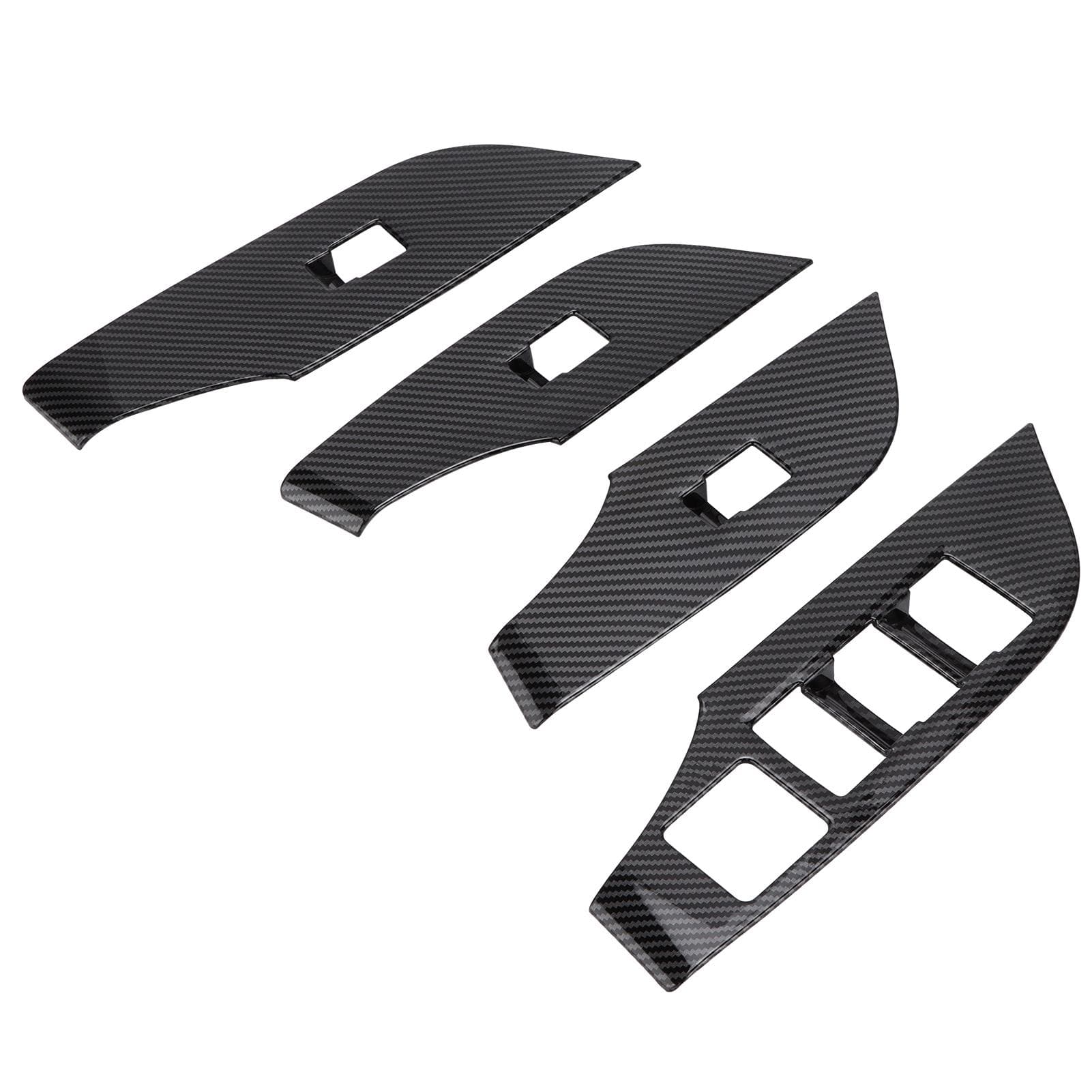 4pcs Window Switch Panel Trim Frame Carbon Fiber Style Decor Replacement for RAV4 2019?2021 Left