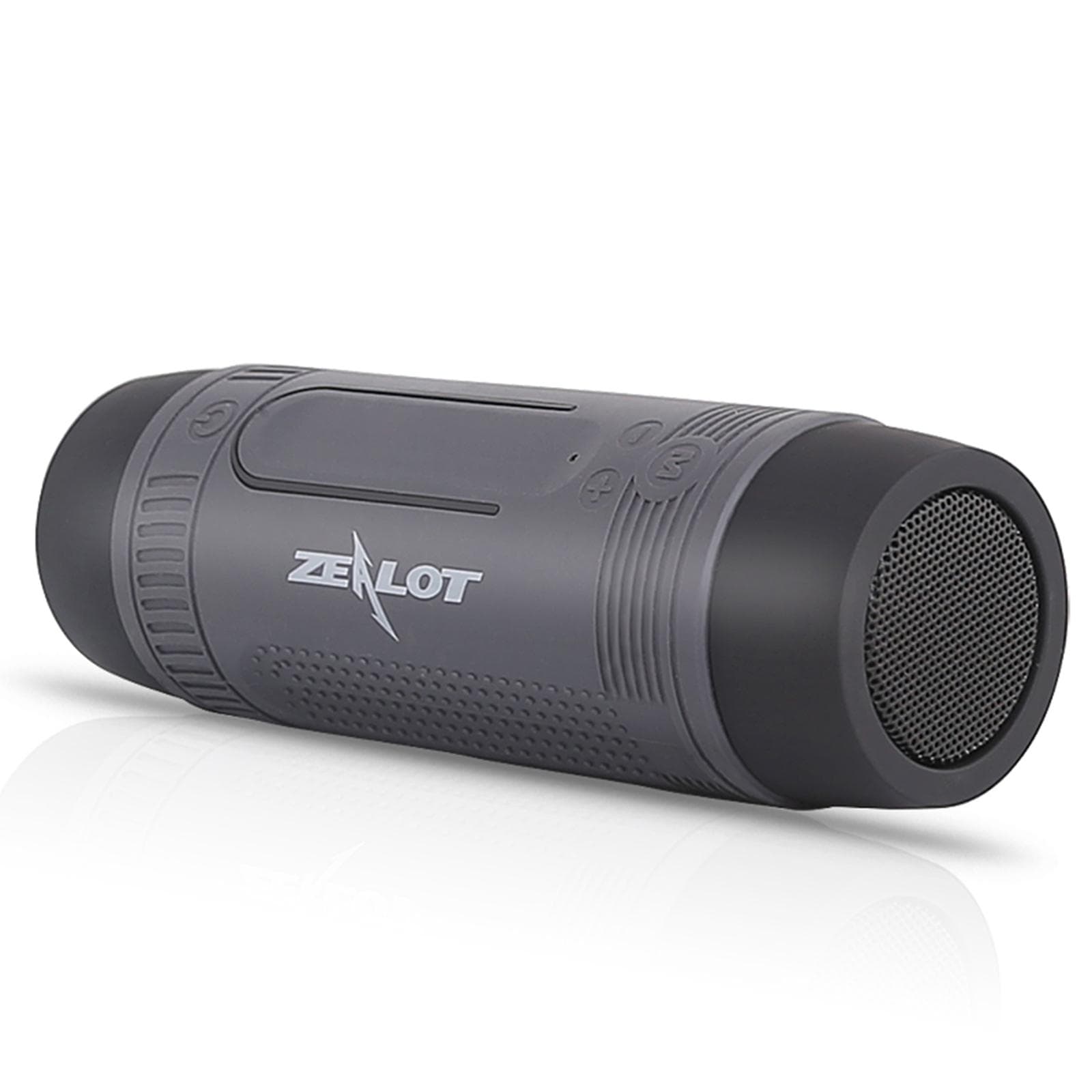 ZEALOT S1 Outdoor BT Speakers Portable Sound Box IPX5 Waterproof LED Flashlight SOS with Microphone grey