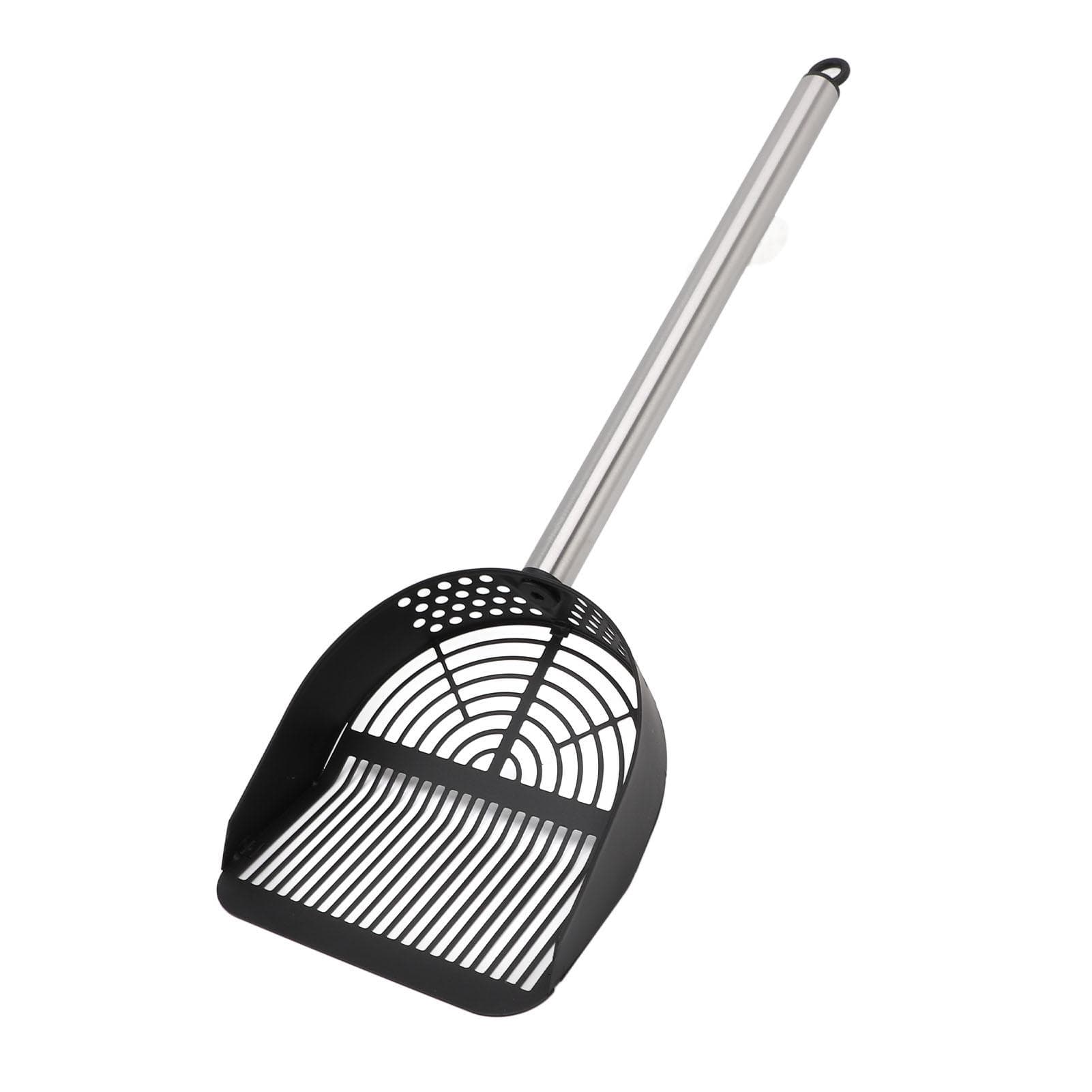 Cat Litter Scoop Stainless Steel Long Handle Half Round Shovel Pet Sand Sifter Poop Scooper for black