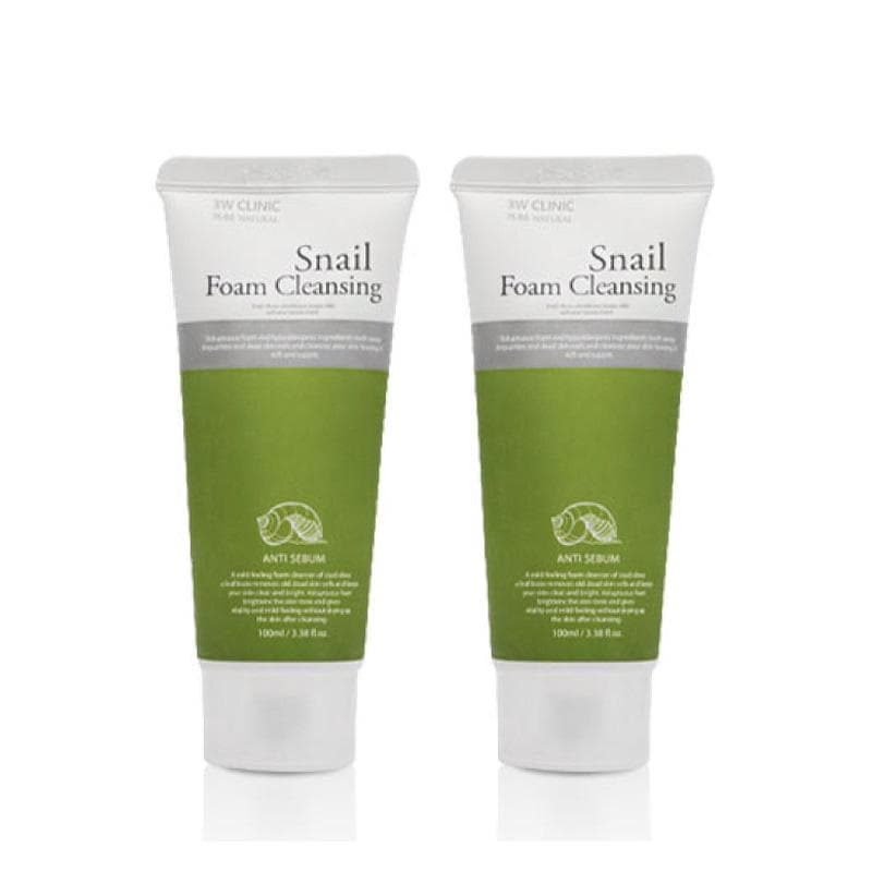 3W CLINIC Snail Foam Cleansing 100ml (3 Options) 2PCS