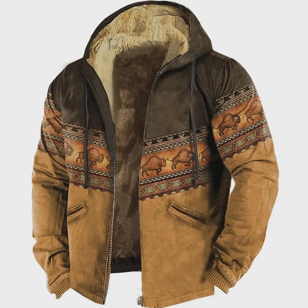 2023 Autumn/Winter Retro Arctic Velvet Hooded Men's Sweatshirt L