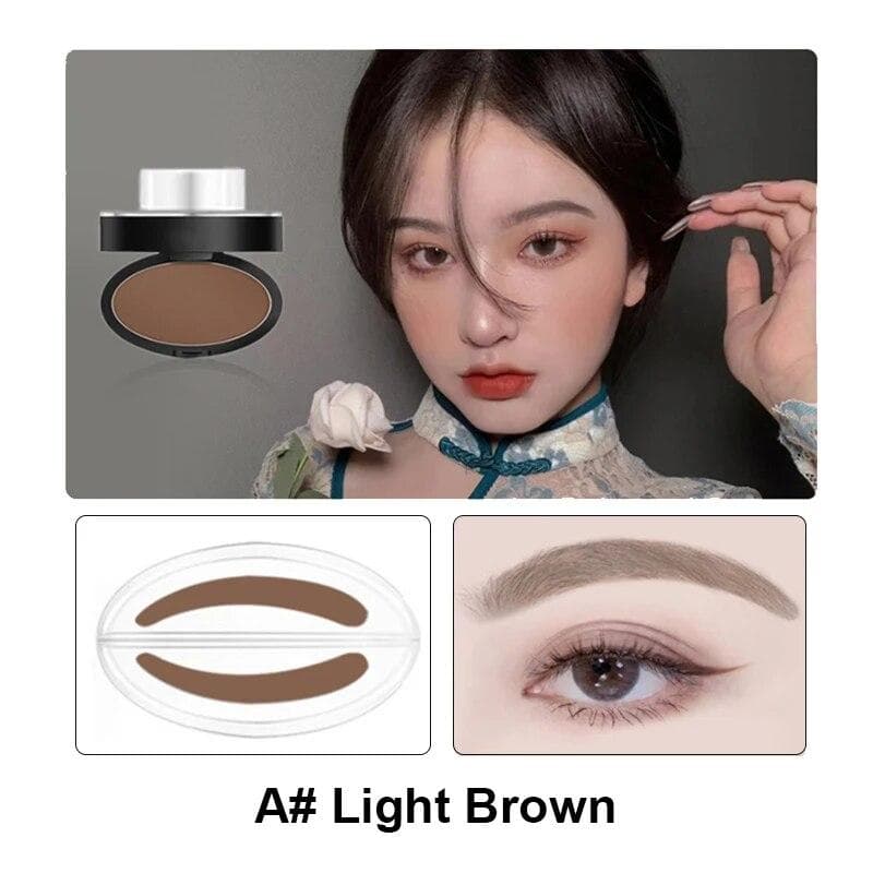 Eyebrow Powder Stamp Tint Stencil Kit Cosmetics Professional Makeup Waterproof Eye Brow Stamp Eyebrow Enhancers Stencil Kit type A light brown