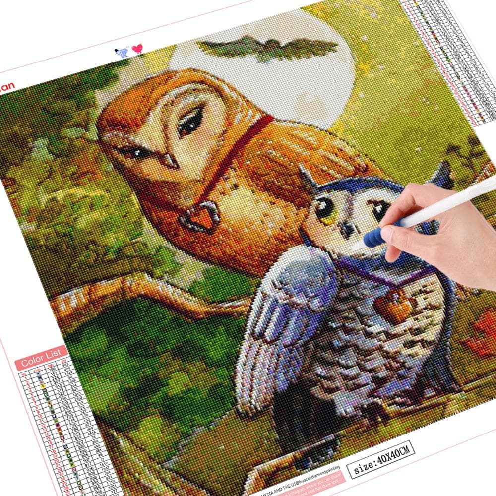5d Diamond Painting Owl Diamond Embroidery Full Display Round Animal Mosaic Picture 30x30