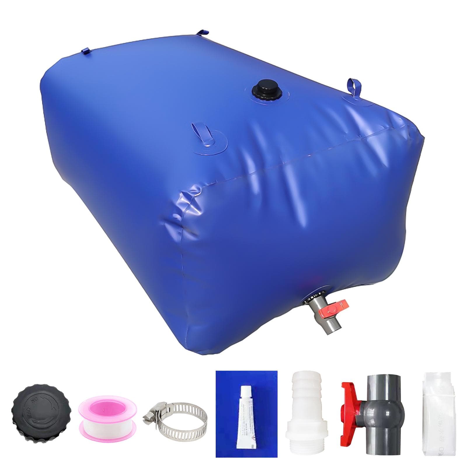 Large Capacity Water Storage Bladder 400L / 105.67Gal Foldable Portable Water Tank Camping Garden 110L blue