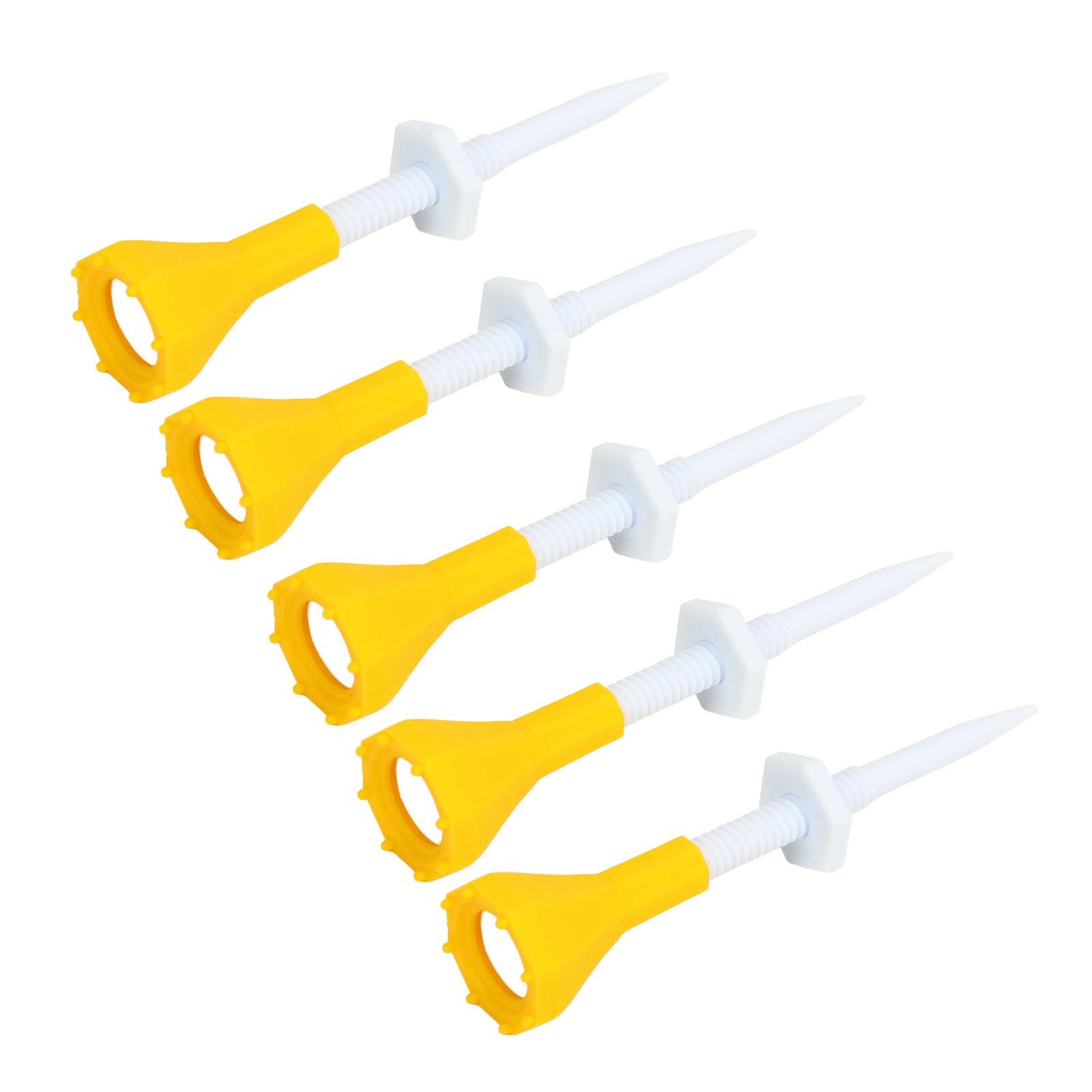 5 PCS Golf Rubber Tee Yellow Smooth Surface Shoot Better Scores Golf Tees Kit for Golf Trainning