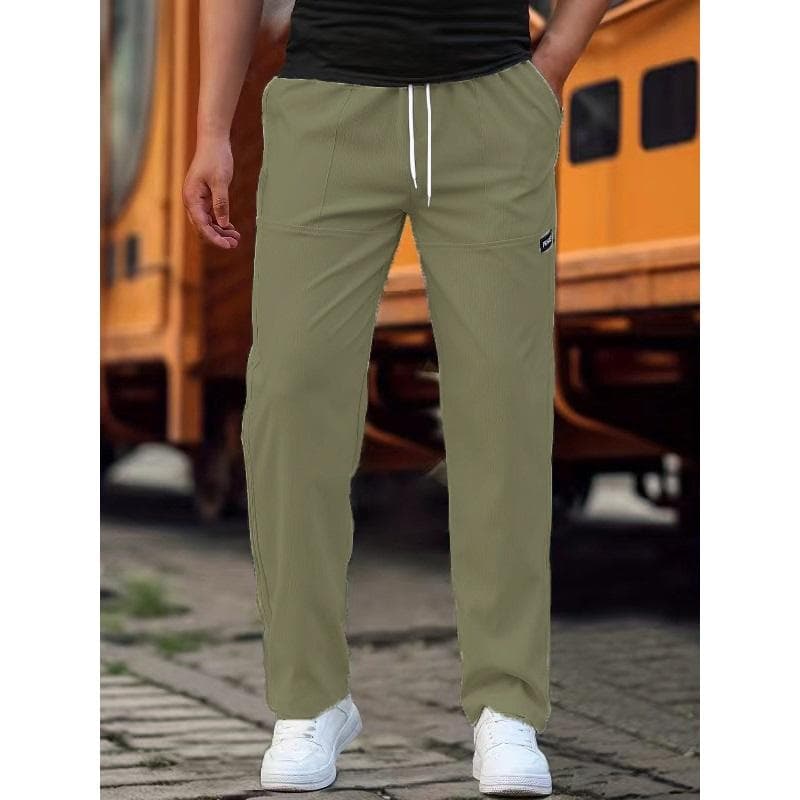 Men's Straight Jogging Pants, Casual Waist Drawstring Thin Sweatpants Spring And Summer M olive
