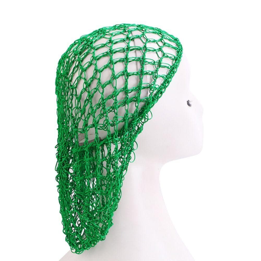 Handmade Mesh Hair Net Turban Hat Crochet Hair Snood Fashion Black Wig Caps for Sleeping green