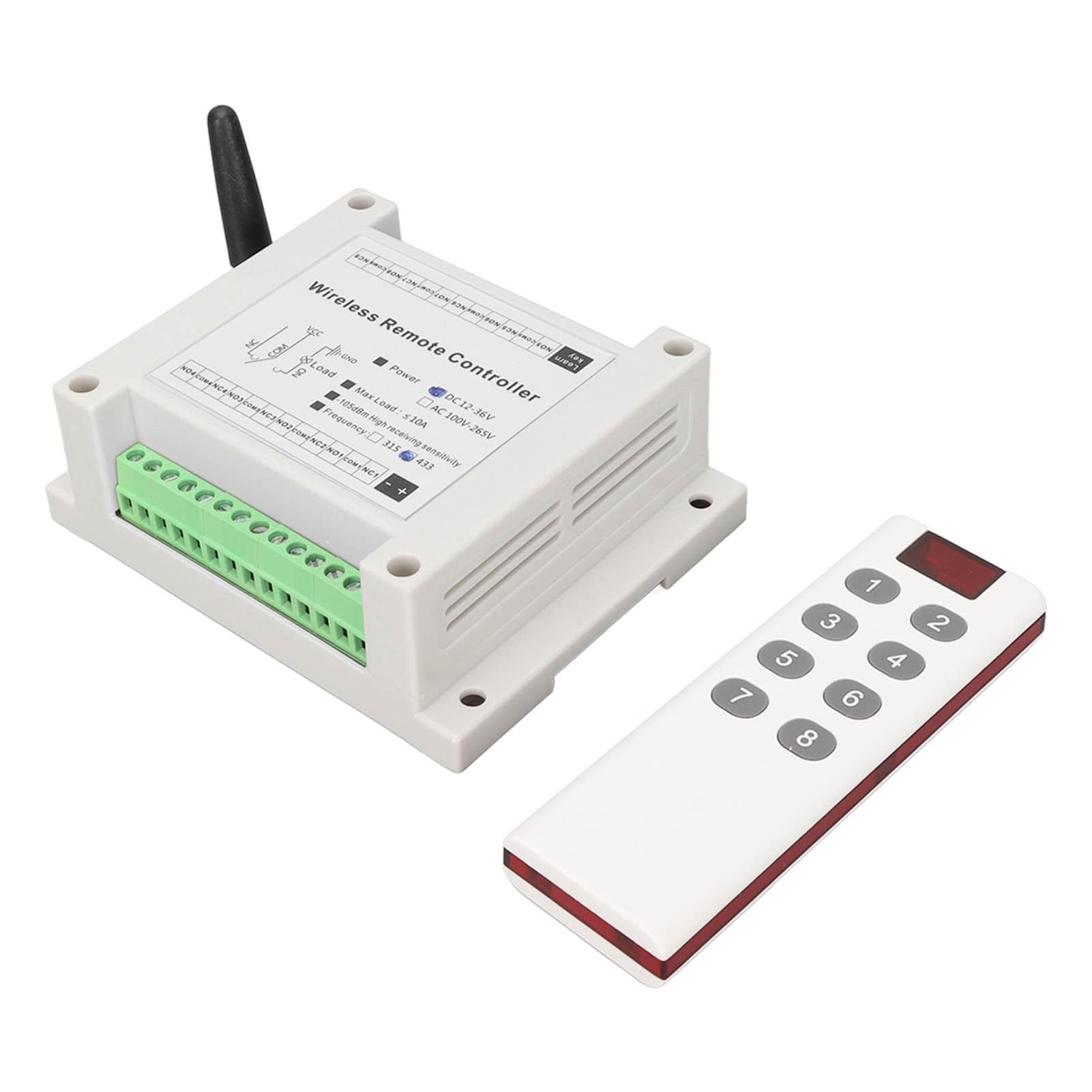 8 Channel Relay 8CH 10A DC 12V‑36V Lamp Control Radio Switch Relay Module with Remote Control