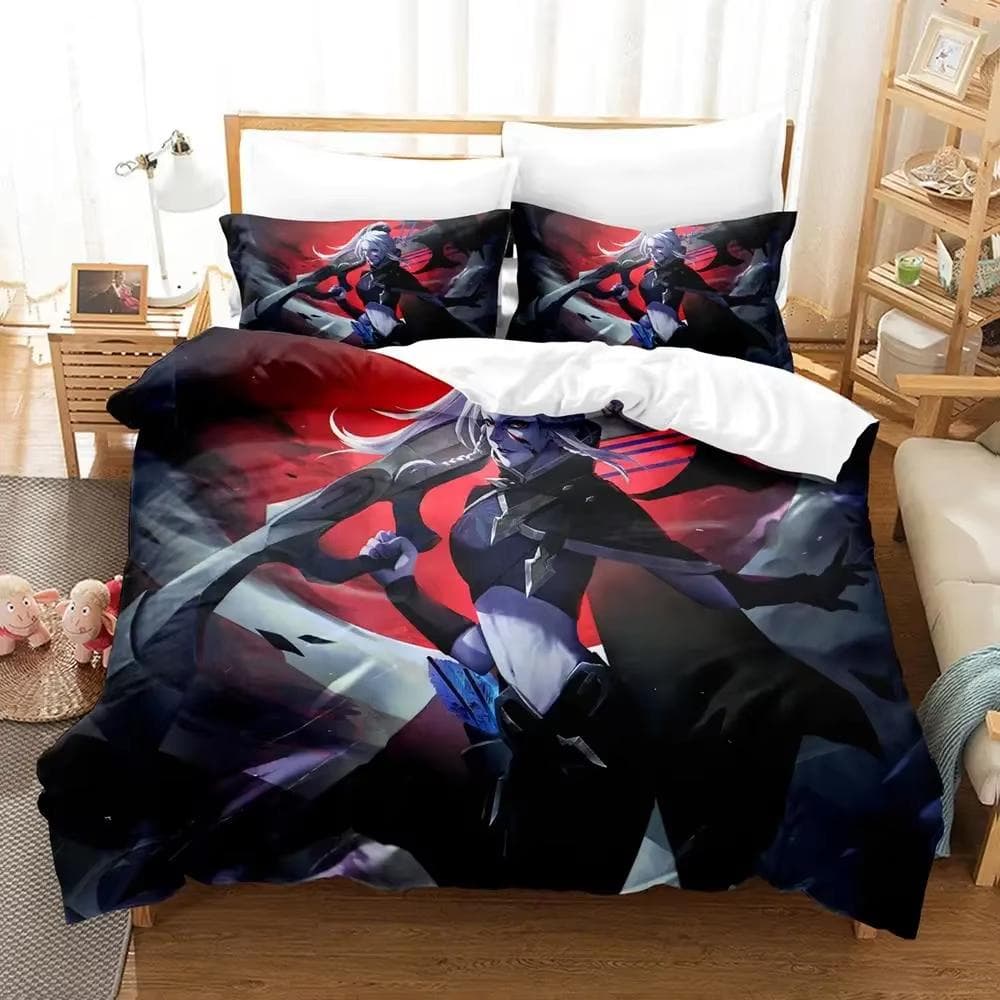 3d Print Game Dota 2 Bedding Set Single Double Queen King Size Duvet cover Anime Bedclothes for Adults Quilt Cover Pillowcase EU Single 135x200cm