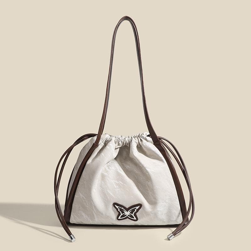 Large Capacity Commuter Fold Tote Bag Women's Autumn Winter High-grade Texture Large Bag Soft Leather Drawstring Underarm Bag