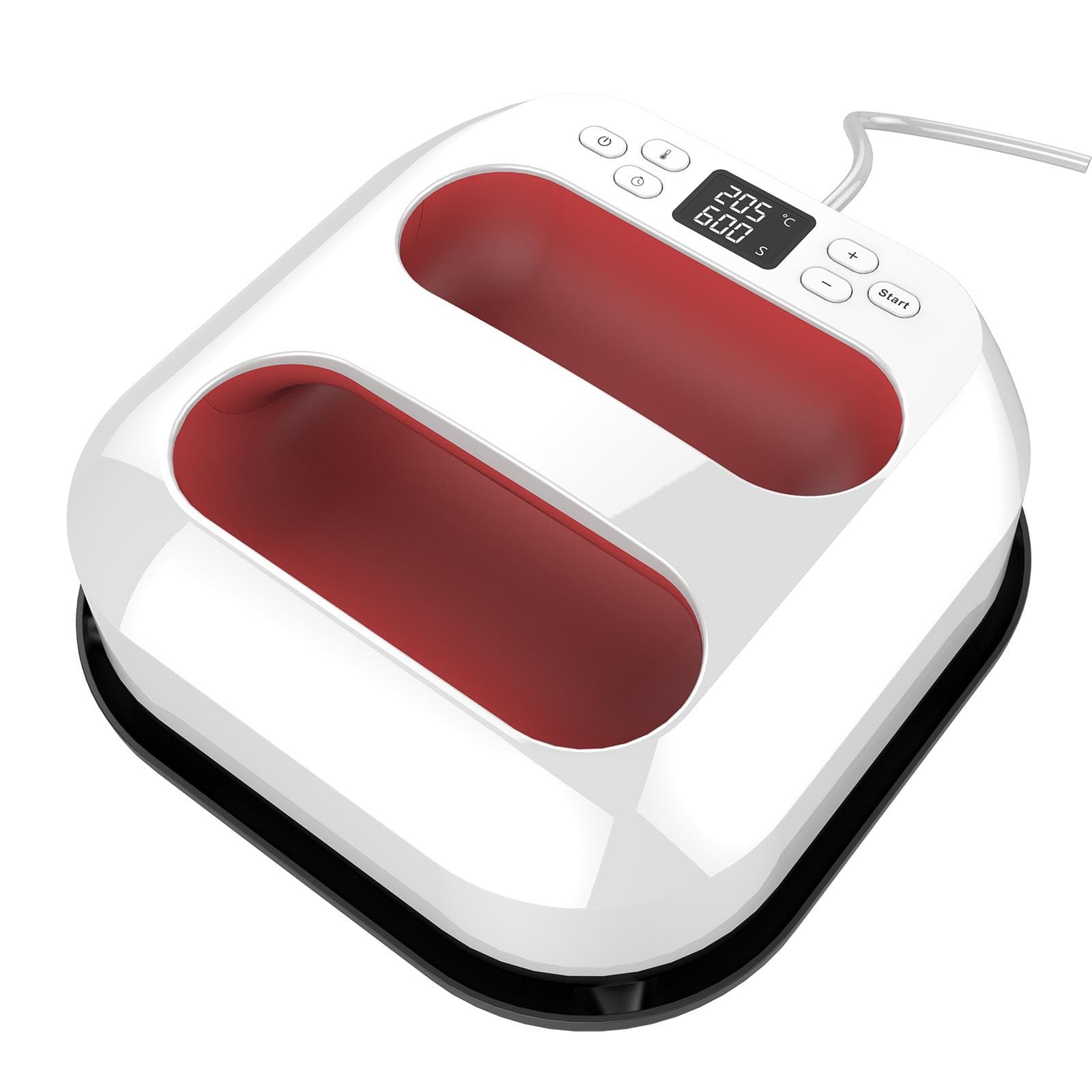 Handheld Heat Press Machine 9  x9    Iron Press Fast Heat Up Adjustable Temperature and Timer Auto R-AU red