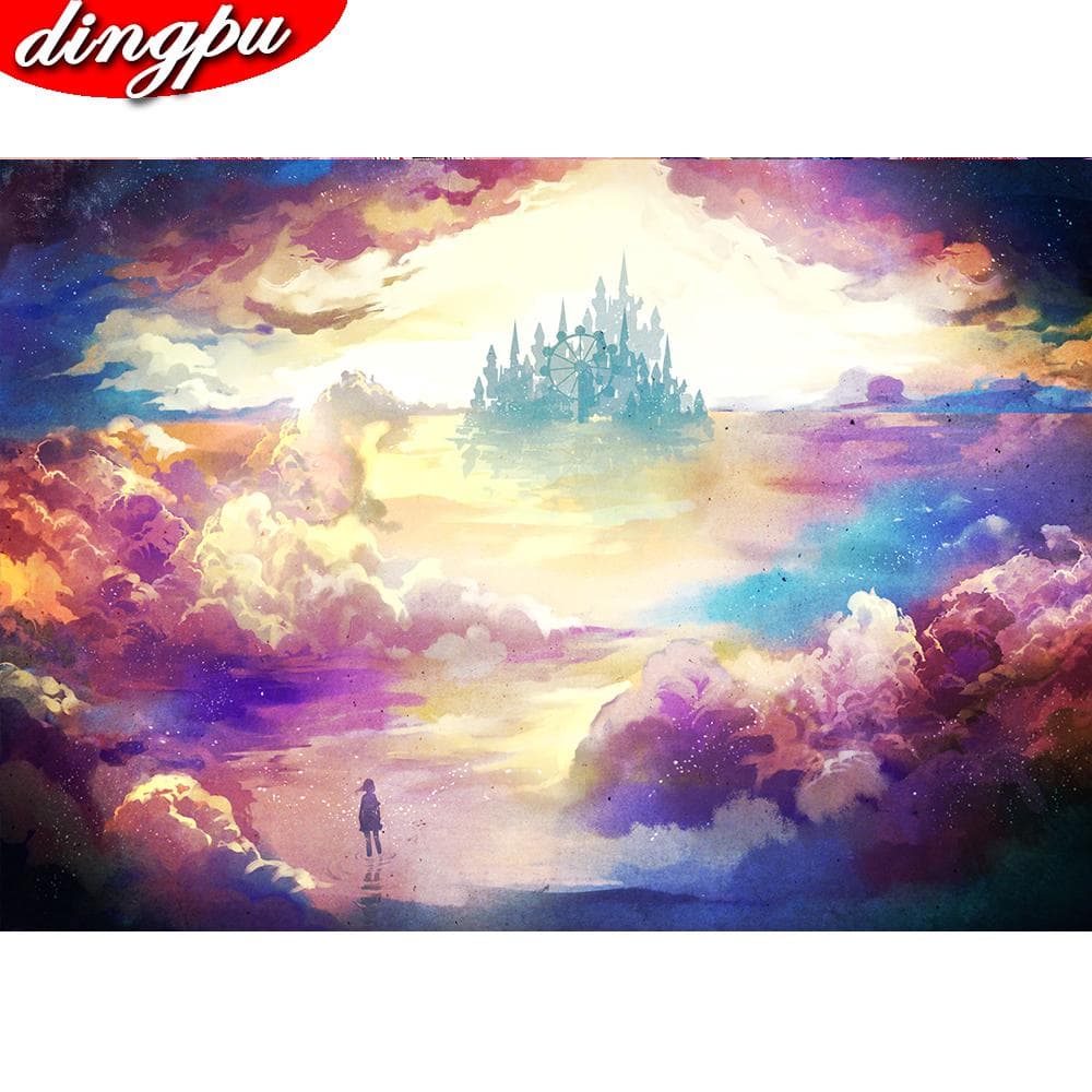 DINGPU Diamond Painting Full Drill Round Diamond Embroidery Home Decoration Diamond Art 20X30CM