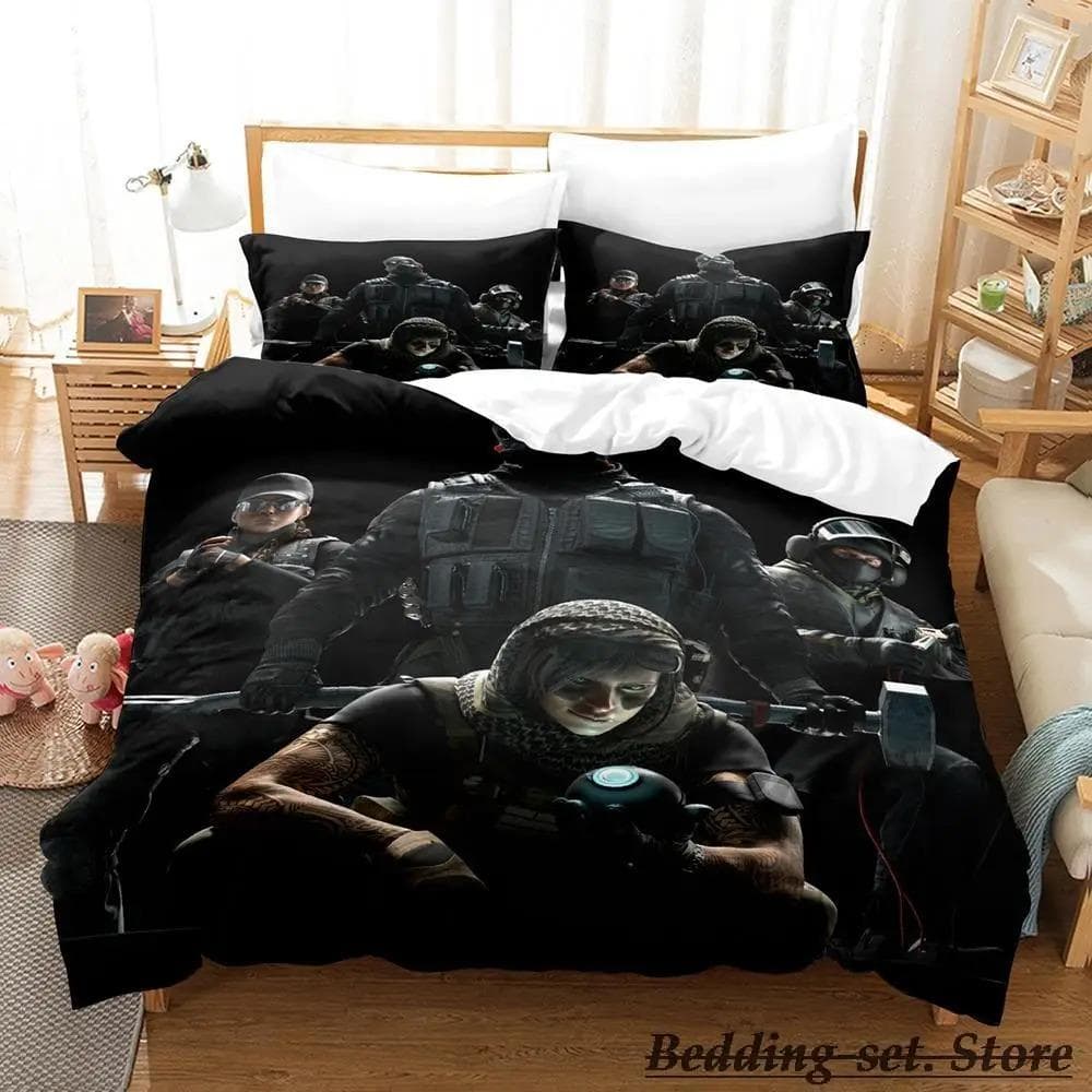 Game Call of Duty Simon Ghost Riley Bedding Set Cartoon Anime Three-piece Set Adult Kid Bedroom Duvetcover Sets 3D Shooting Game 70x133cm 2pcs