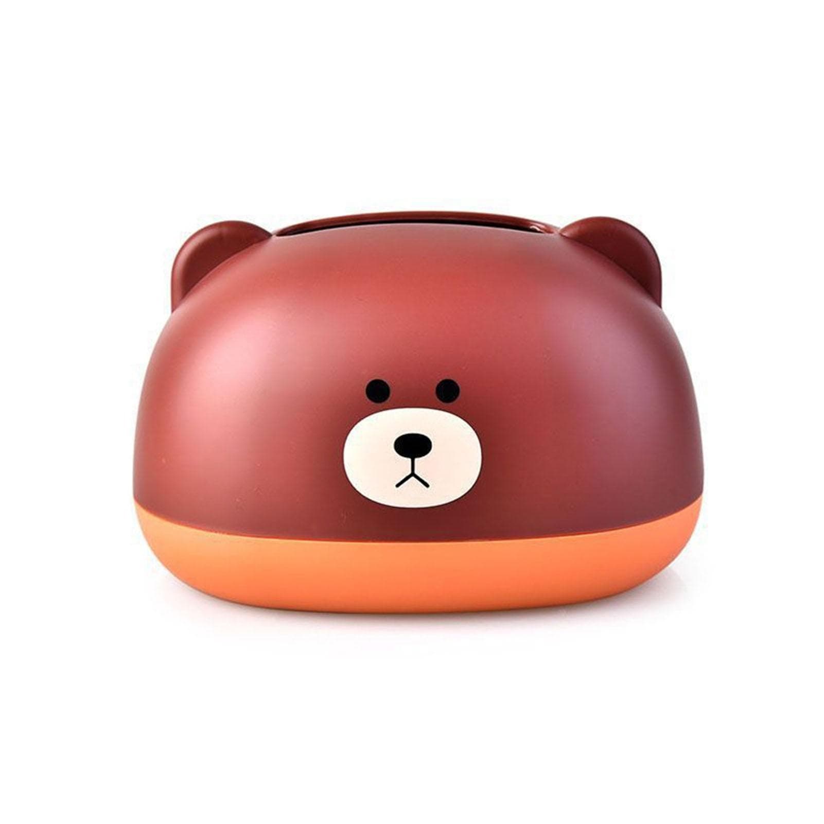 Tissue Box Cover PP Cute Cartoon Animal Desktop Tissue Dispenser Napkin Holder Case for Bathroom brown