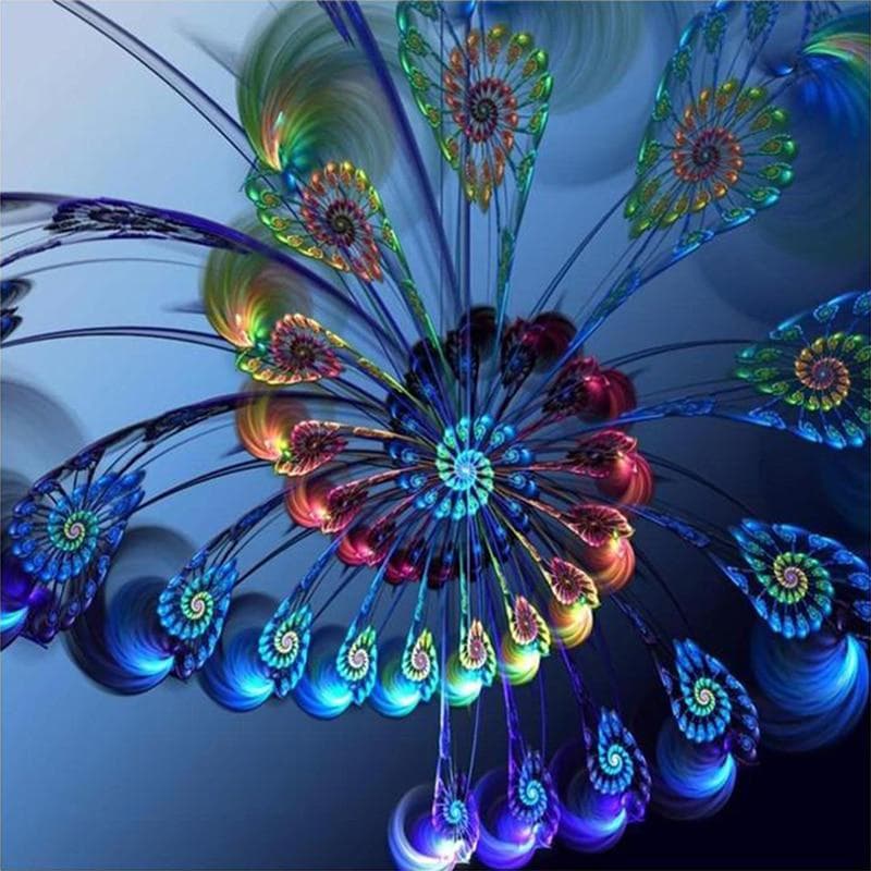 5D Diamond Painting Peacock Feather Embroidery Cartoon Mosaic Cross Stitch 30x30CM