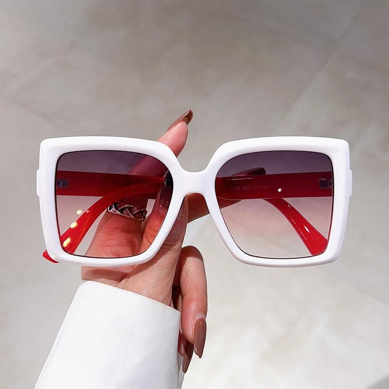 Luxury Brand Designer Oversized Sunglasses Women Men Vintage Fashion Punk Big Frame Double Color Shades Trendy