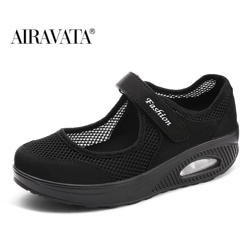 Women's Outdoor Sports Shoes Cushion Anti-skid Mesh Breathable Women's Sports Shoes 35-42 41 black