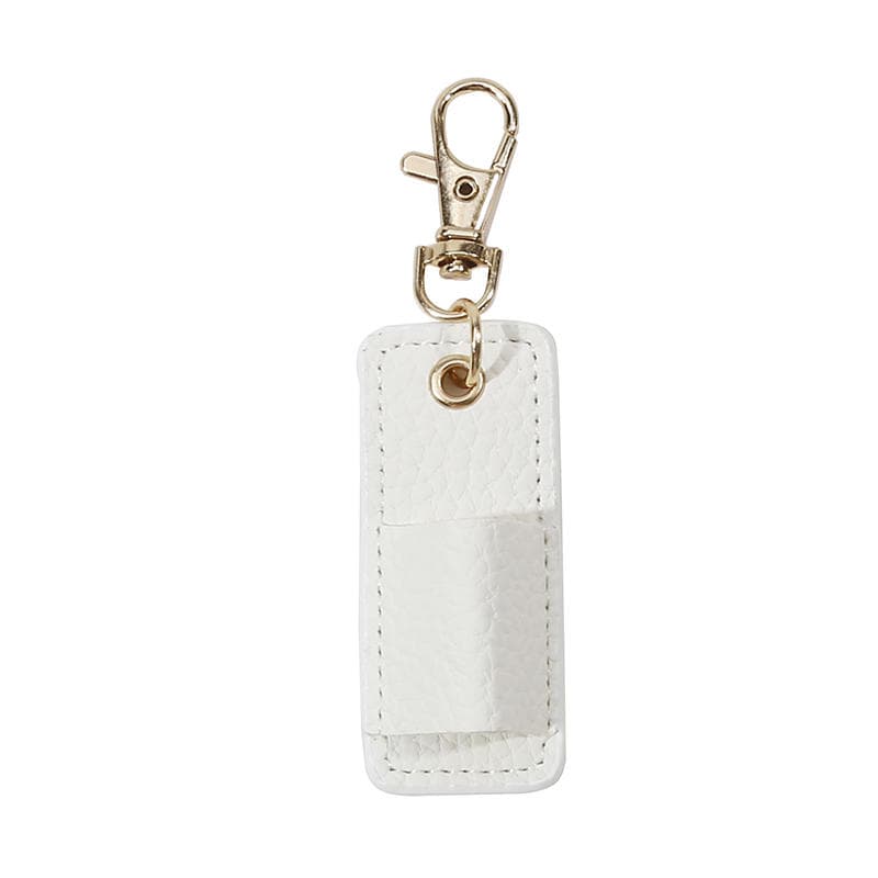 PU Lanyard Pen Holders Creative Portable Leather Pen Pouch with Keychain Pen Case Pocket Clip Home and Office Storage Supplies 1 white