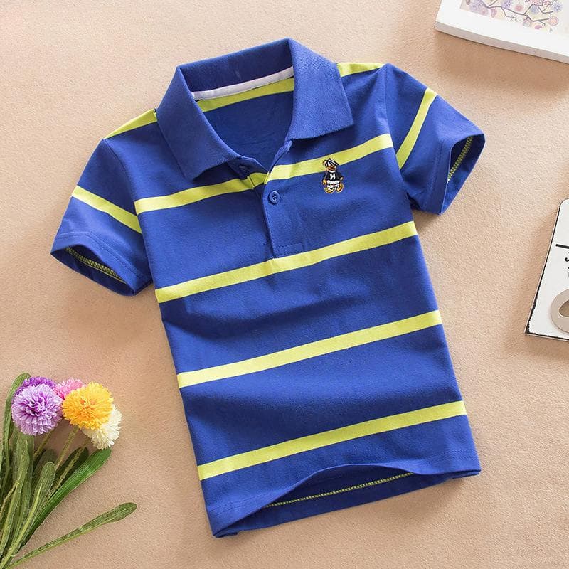 Striped Korean Style Casual Children's Short-sleeved Cotton T-shirts for Boys and Girls, Baby and Children's Bottoming Shirt 120cm