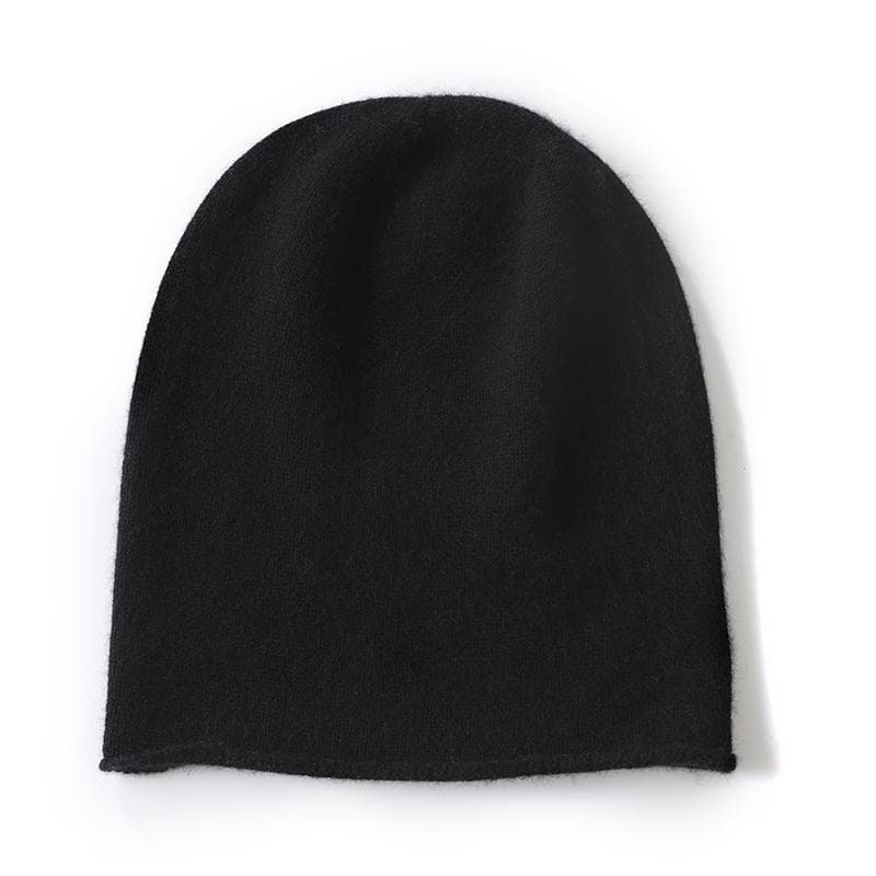 Winter 100% Cashmere Knitted Unisex Warm Hat High Quality Solid Leisure Sleeve Hat Men's And Women's High Quality Hat One Size
