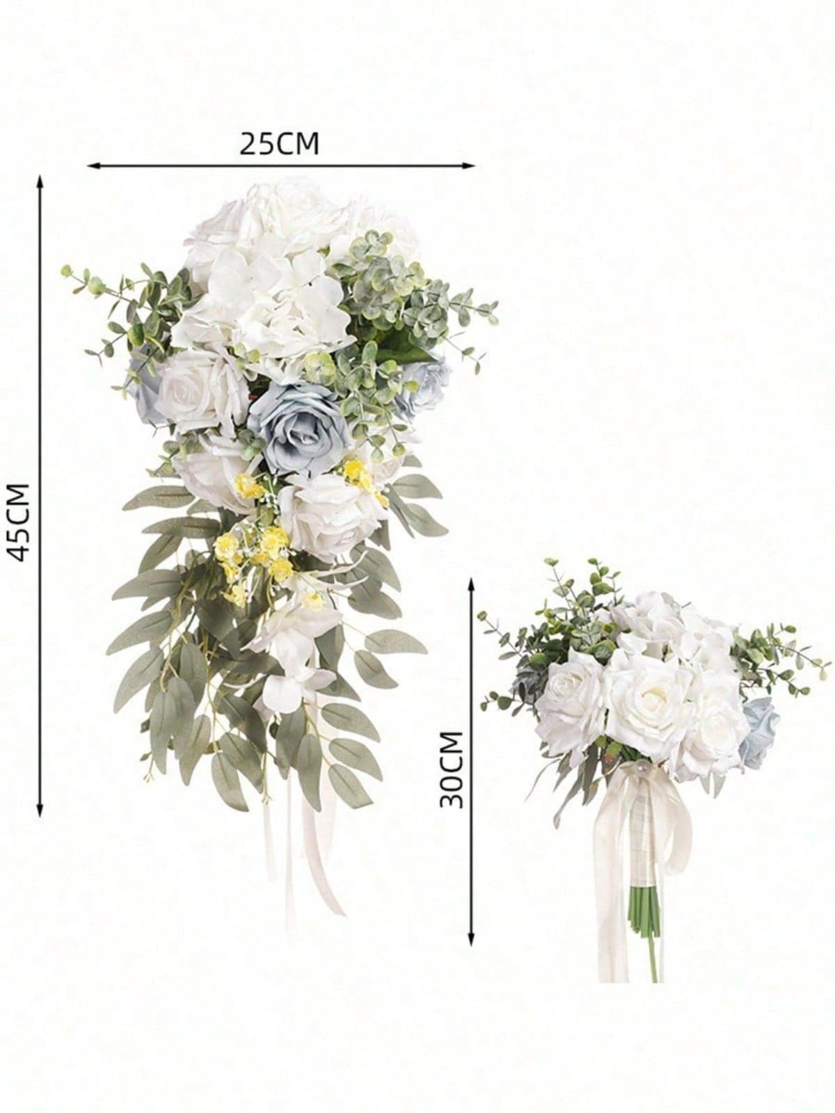 Wedding Bouquets for Bride Bridal Bouquet Cascading Artificial Bridal Bouquets for Wedding Ceremony and Anniversary Valentine's Day Decor
