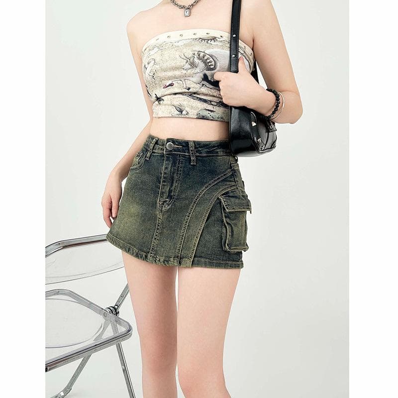 Design-sensual Jeans Skirt for Women New High-waisted Slim Retro Hot Girl Hip Jeans Skirt for Women XL