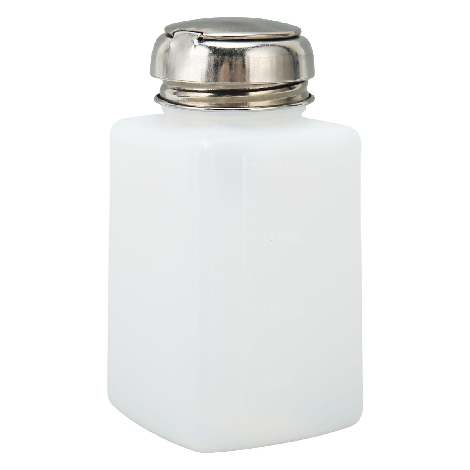 Push Down Empty Pump Dispenser Lockable Liquid Pumping Bottle for Nail Polish Makeup Remover 200ml