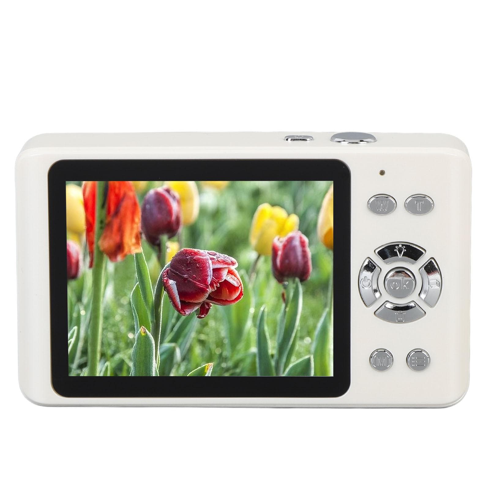 4K 64MP Digital Camera Autofocus Compact Point and Shoot Camera with 18X Digital Zoom 2.8 Inch white