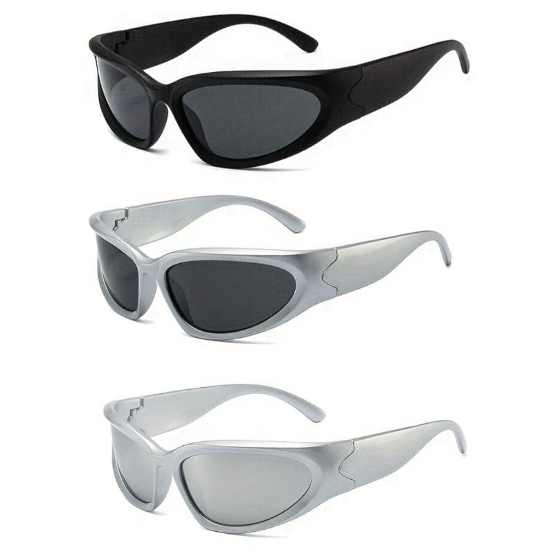 1/3pcs Y2K unisex sports glasses stylish futuristic PC frame lenses for outdoor activities