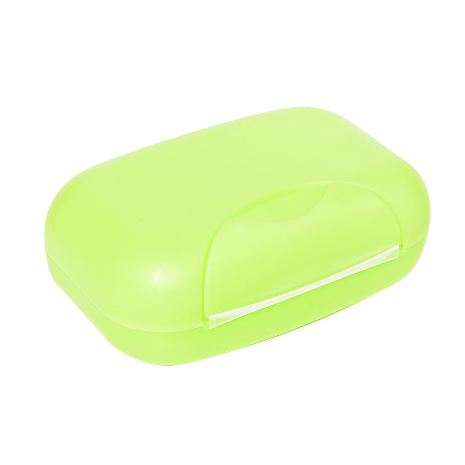 Travel Soap Container Waterproof Portable Bar Soap Case Holder Leakproof Soap Box for Home Hotel green