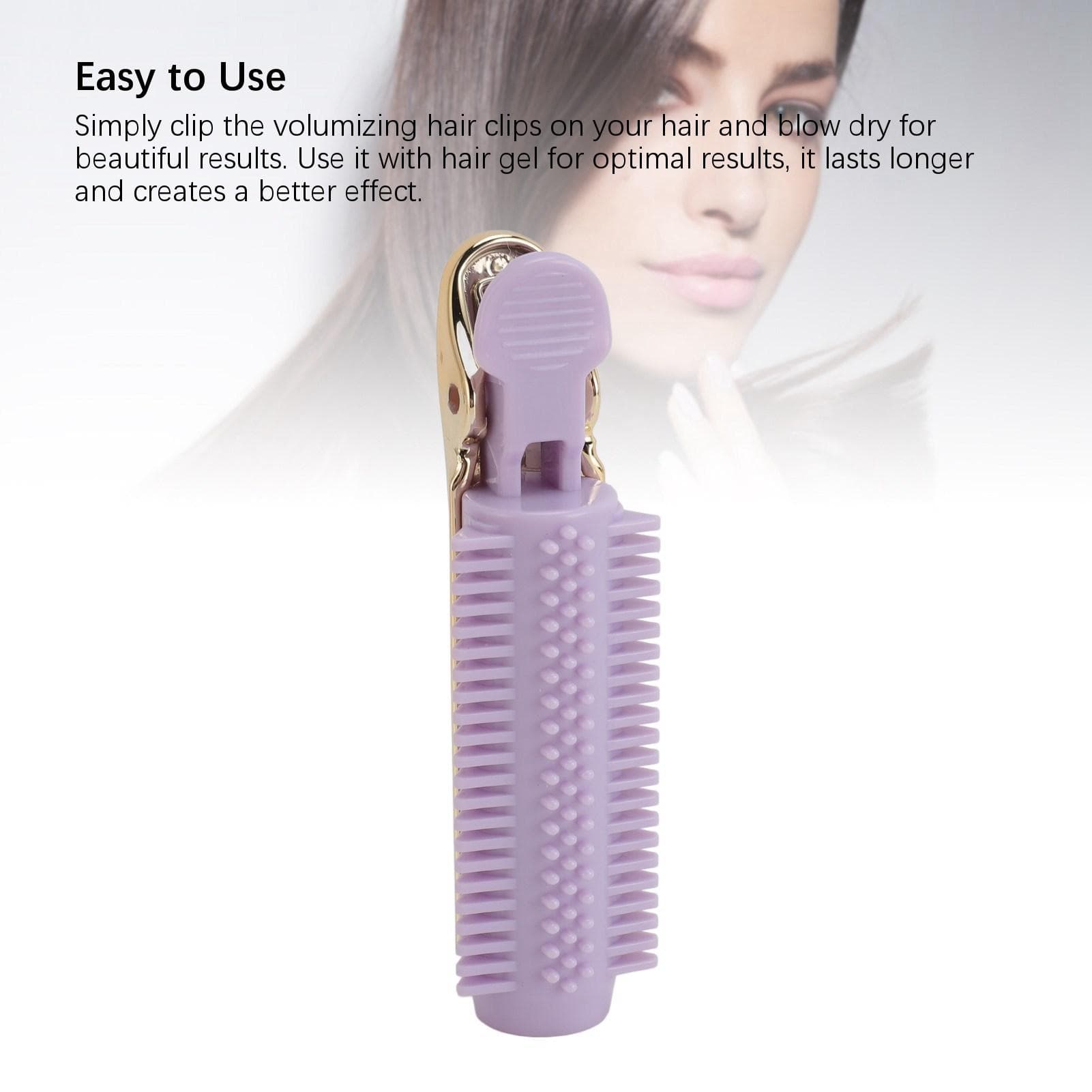 4pcs Volumizing Hair Clips Hollow Out Comb Teeth Heat Resistant Root Clips for Hair Volume Styling purple